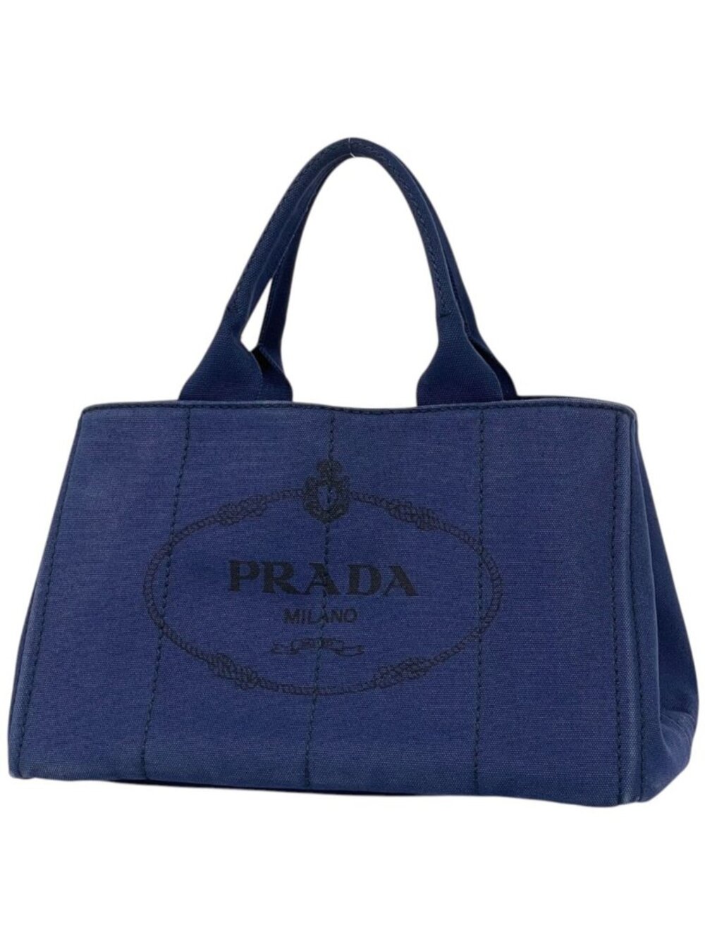 Prada Tote Canapa 2-Way Canvas Blue